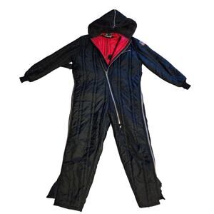 Arctic Wear Arctic Cat Snowmobile Suit USA Made Hooded Insulated Sz L Vintage